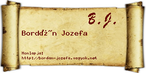Bordán Jozefa névjegykártya